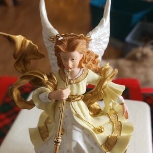 Elegant Angel Figurine with Gold Accents